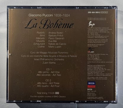 Aubin Mehta, Bochelli, Frittoli - Puccini: La Boheme [2000 Used Double CD]