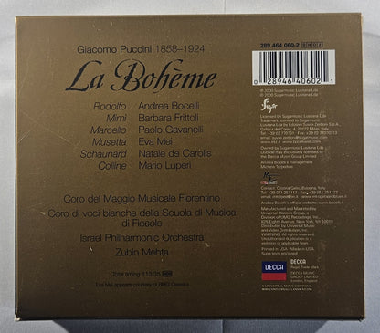 Aubin Mehta, Bochelli, Frittoli - Puccini: La Boheme [2000 Used Double CD]