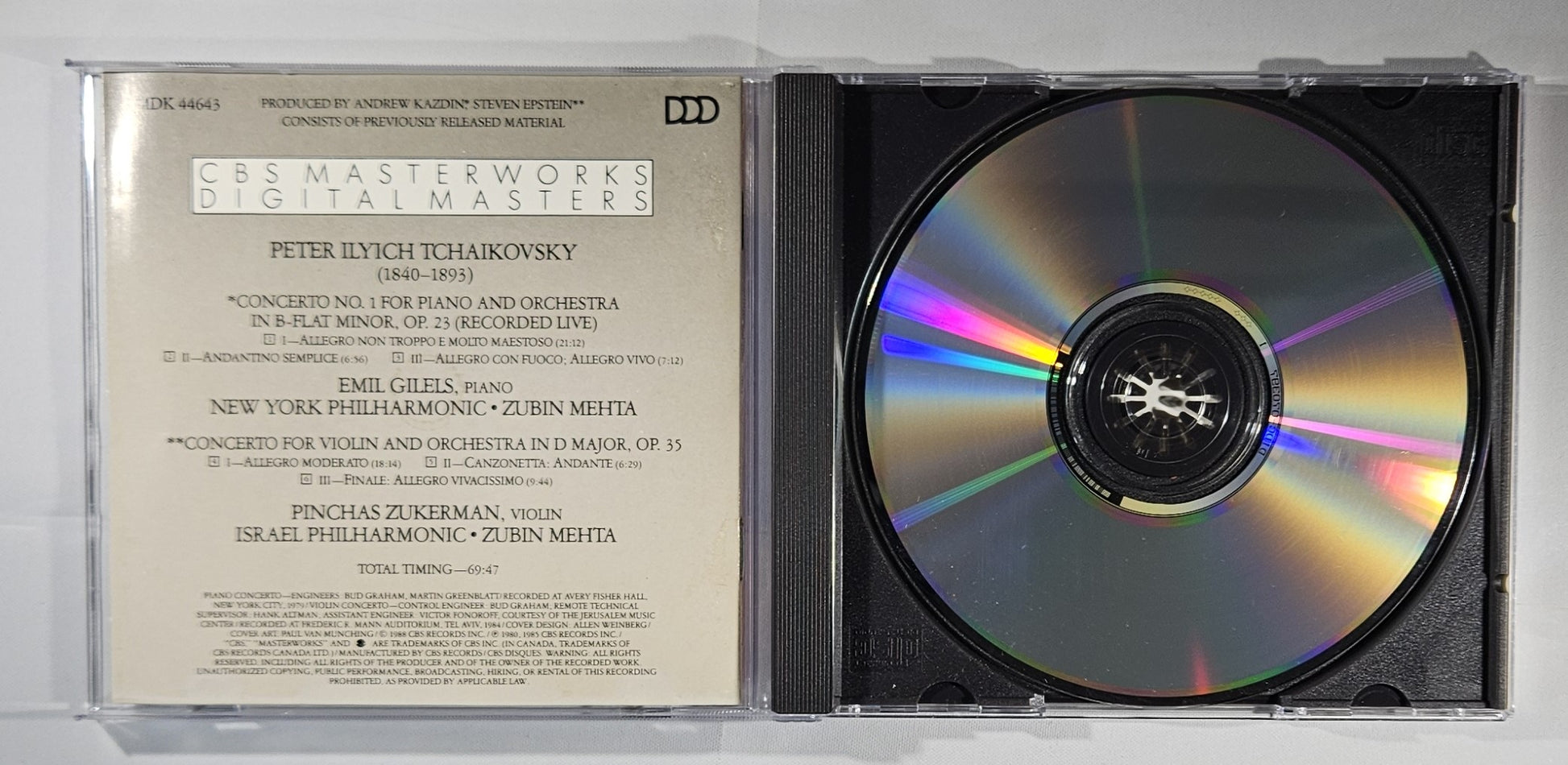 Zubin Mehta - Tchaikovsky: Piano Concerto, Violin Concerto [1988 Used CD]