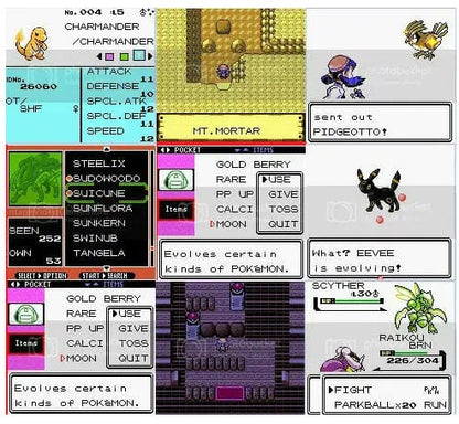 Pokemon Crystal Kaizo GBC ROM Hack Video Game Custom Gameboy Color