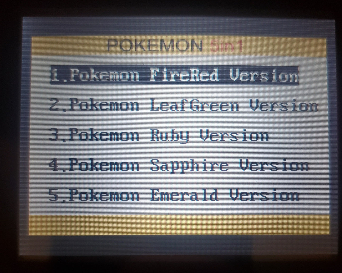 Pokemon 5 in 1 GBA Video Game Cartridge Game Boy Advance