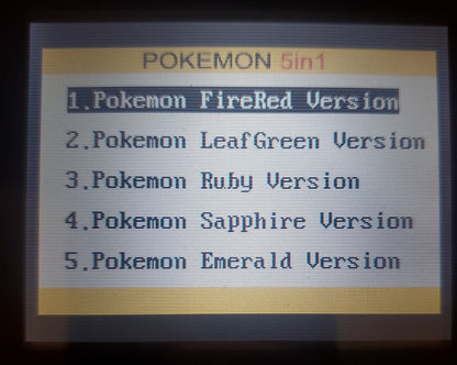 Pokemon 5 in 1 GBA Video Game Cartridge Game Boy Advance