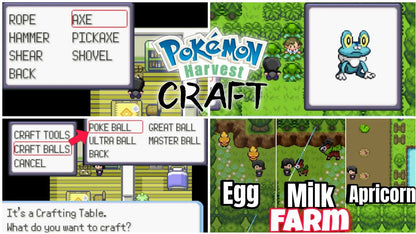 Pokemon Harvest Craft GBA ROM Hack Video Game Custom Gameboy Advance