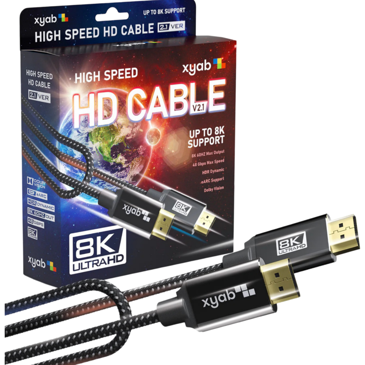 Universal HD 2.1 Ultra High-Speed Cable - 6FT (XYAB) (PS5®, Xbox Series X / S®, All HD Devices)