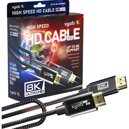 Universal HD 2.1 Ultra High-Speed Cable - 6FT (XYAB) (PS5®, Xbox Series X / S®, All HD Devices)