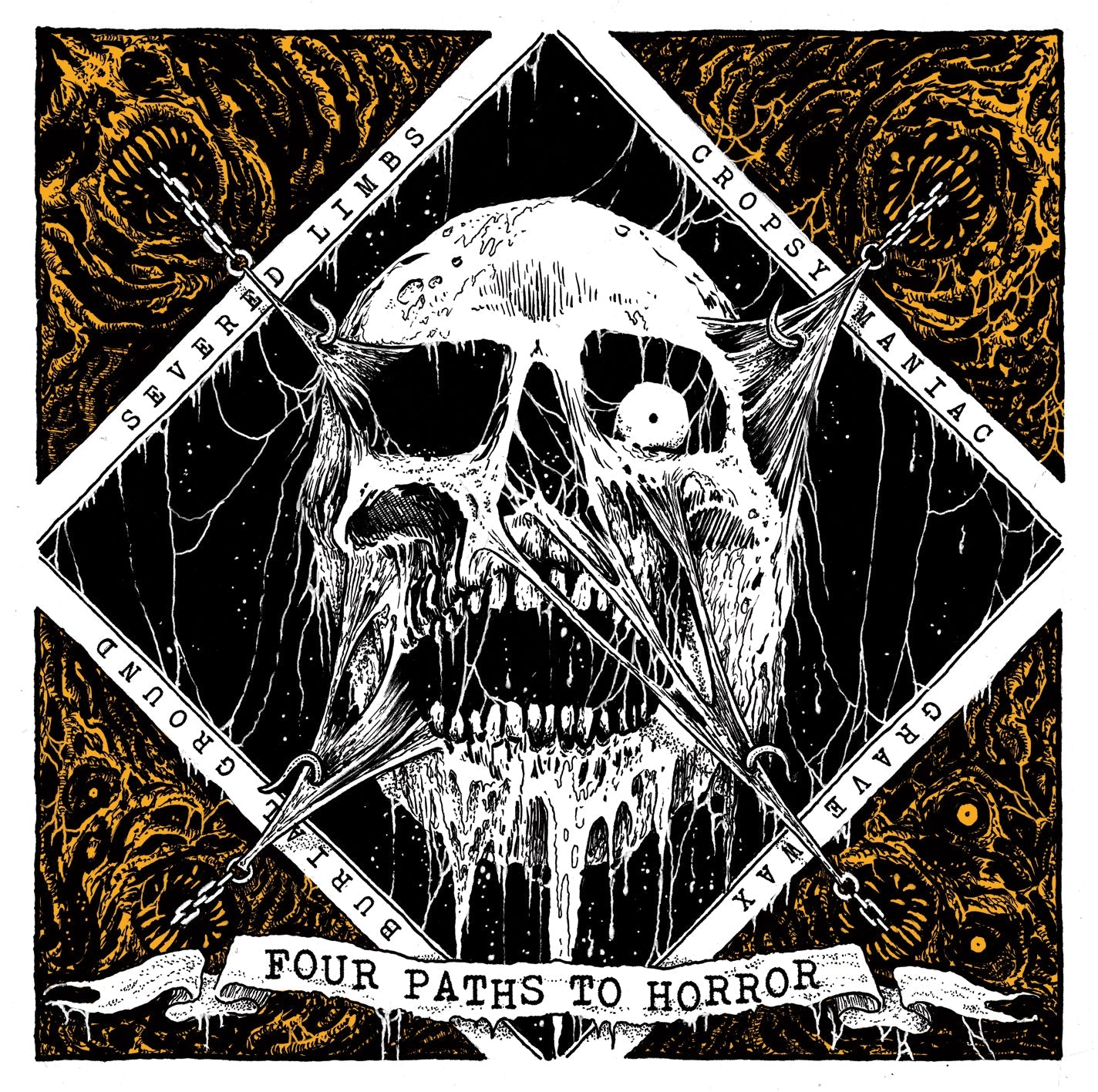 CROPSY MANIAC / BURIAL GROUND / GRAVE WAX / SEVERED LIMBS - Four Paths To Horror "Split" CD [New]