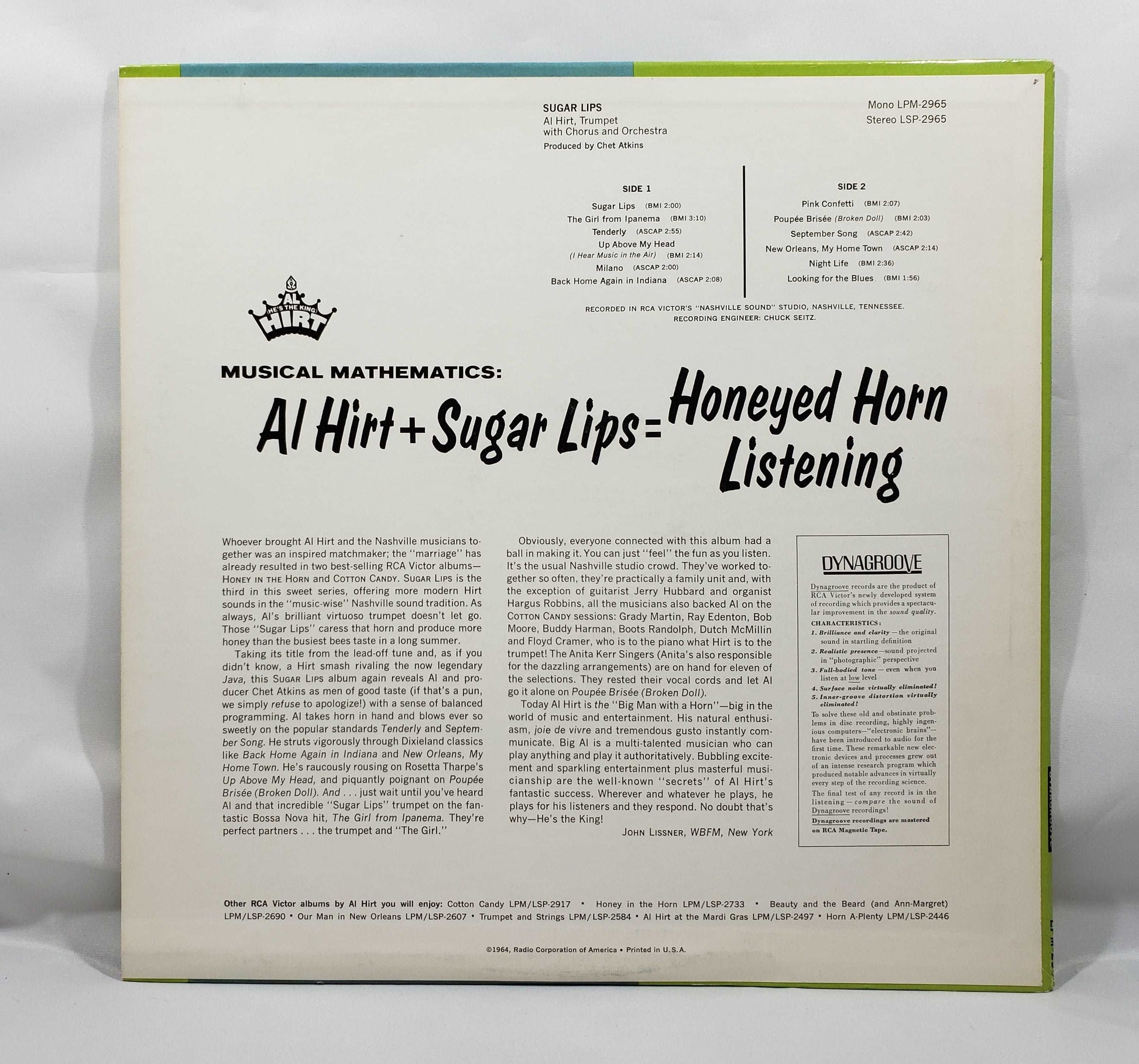 Al Hirt - Sugar Lips [Mono Hollywood Pressing] [Used Vinyl Record LP]