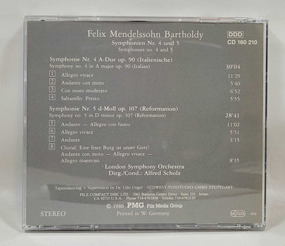 Alfred Scholz - Mendelssohn: Symphonien Nr. 4 Und 5 [1991 Used CD]