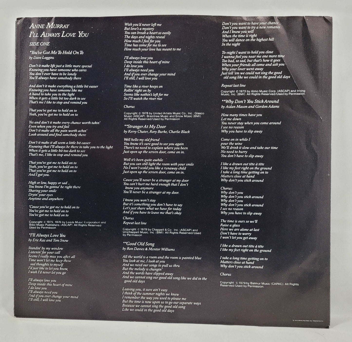 Anne Murray - I'll Always Love You [1979 Club Edition] [Used Vinyl Record LP]