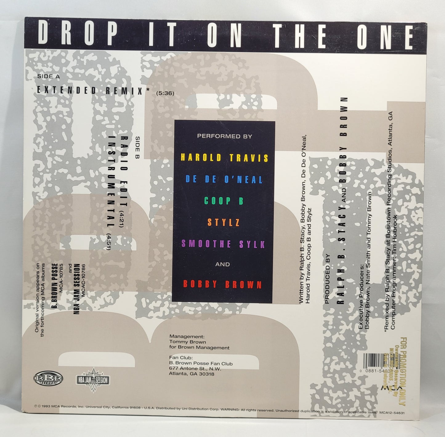 B. Brown Posse - Drop it on the One [1993 Promo] [Used Vinyl Record 12" Single]