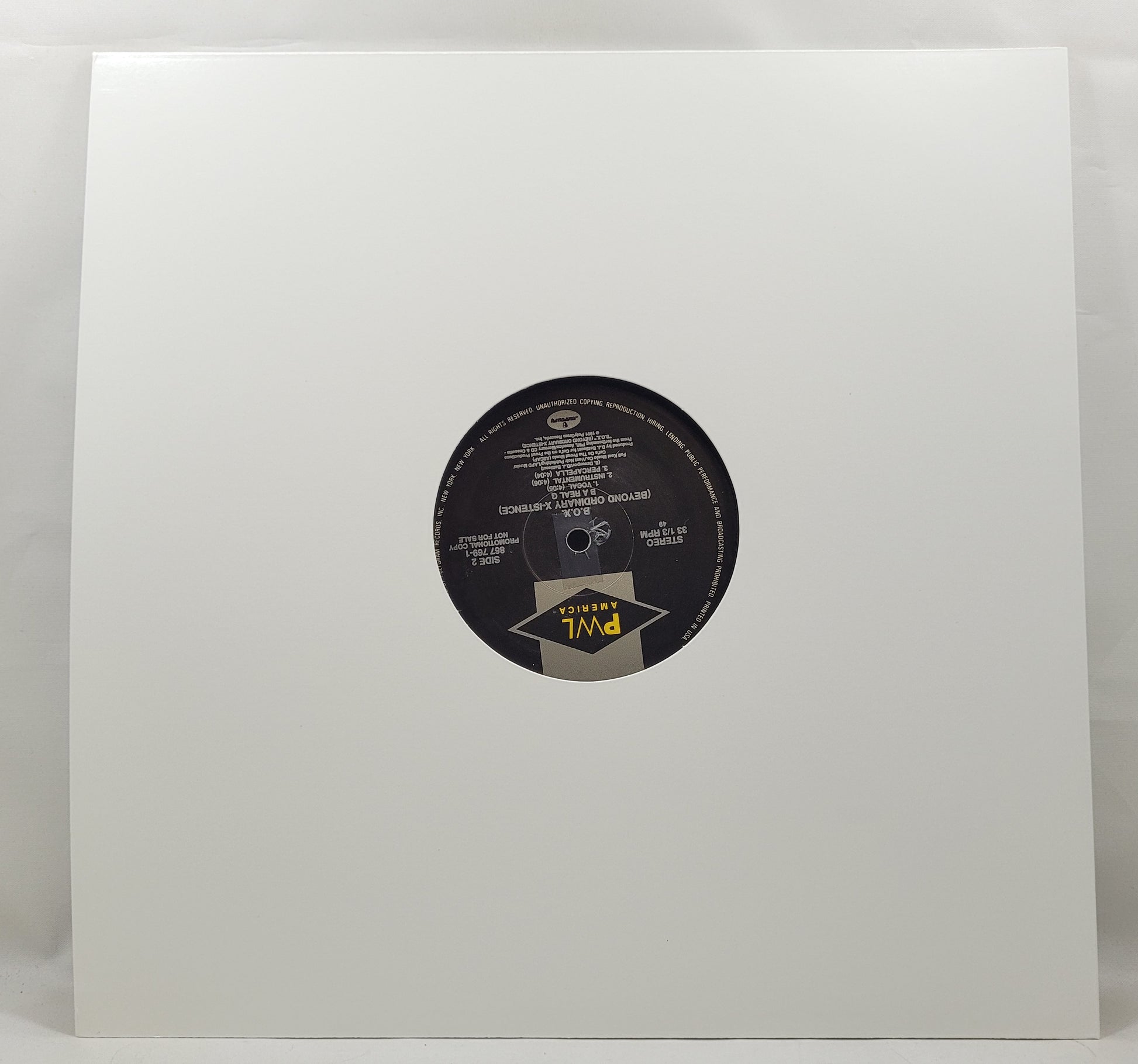 B.O.X. - Low Down / B A Real G [1991 Promo] [Used Vinyl Record 12" Single] [B]
