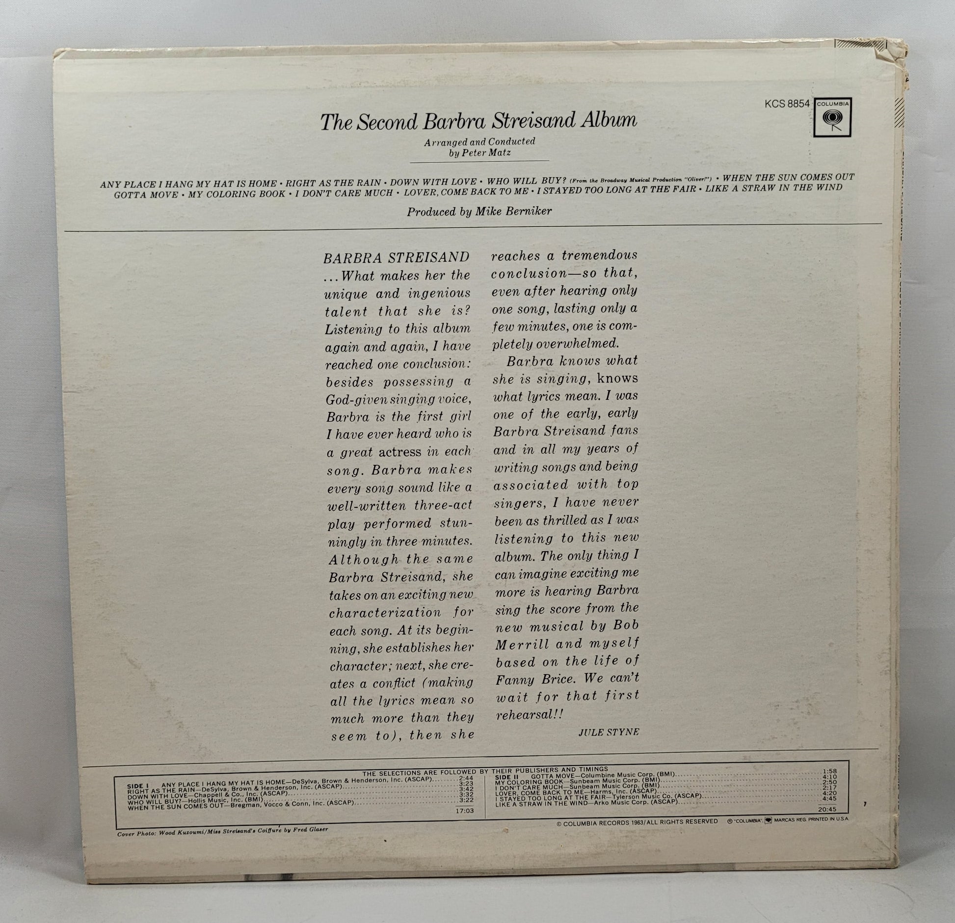 Barbra Streisand - The Second Barbra Streisand Album [Reissue] [Used Vinyl Record LP]