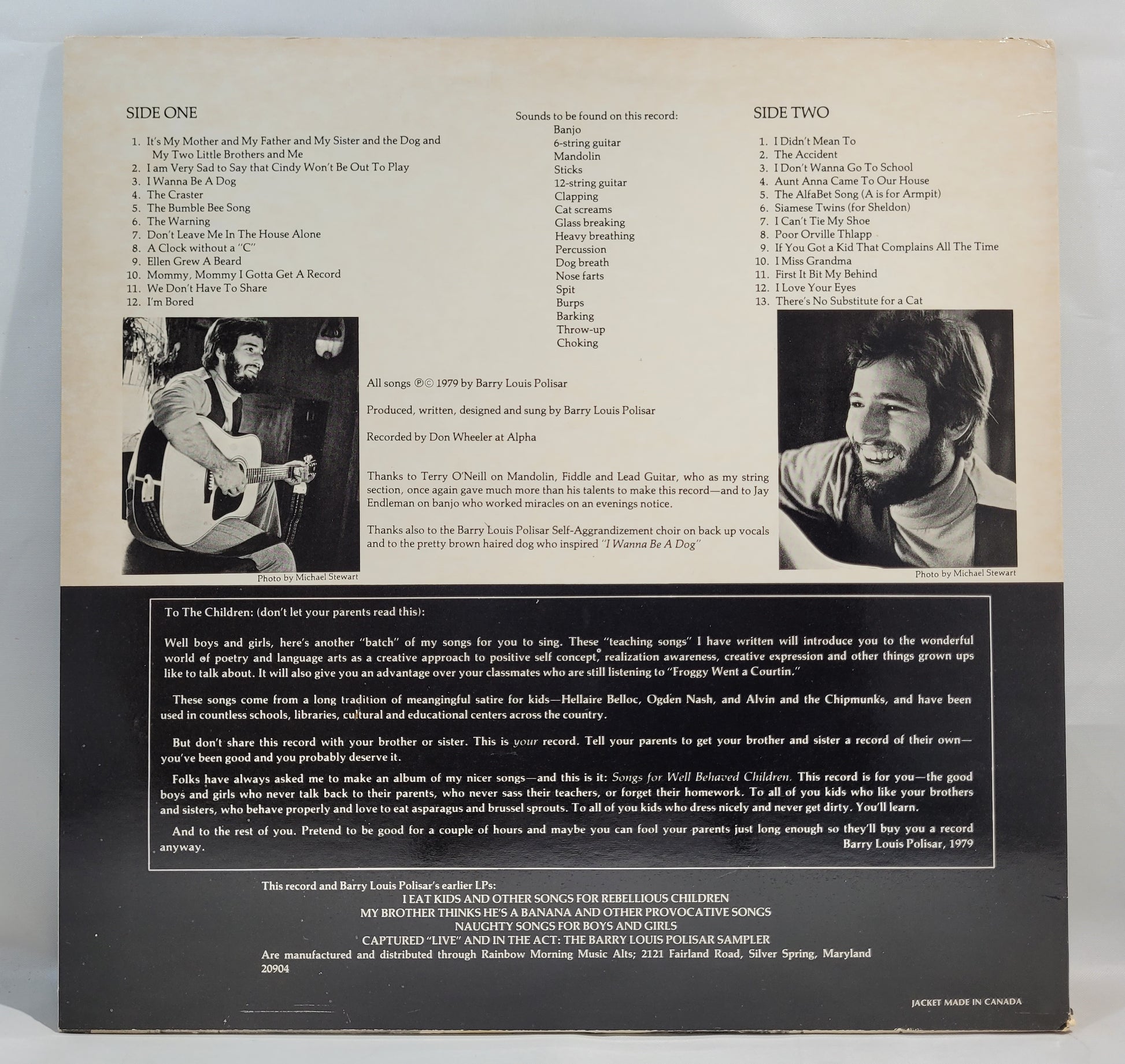 Barry Louis Polisar - Songs for Well Behaved Children [Vinyl Record LP]