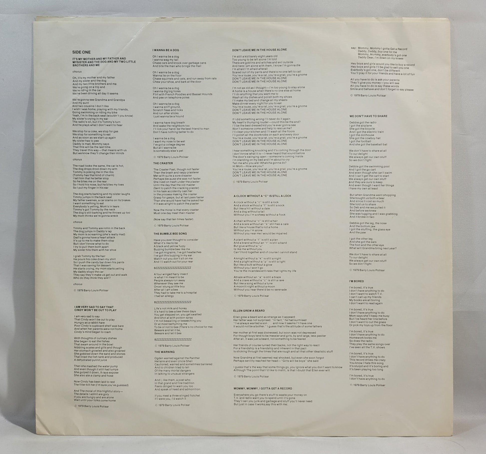 Barry Louis Polisar - Songs for Well Behaved Children [Vinyl Record LP]