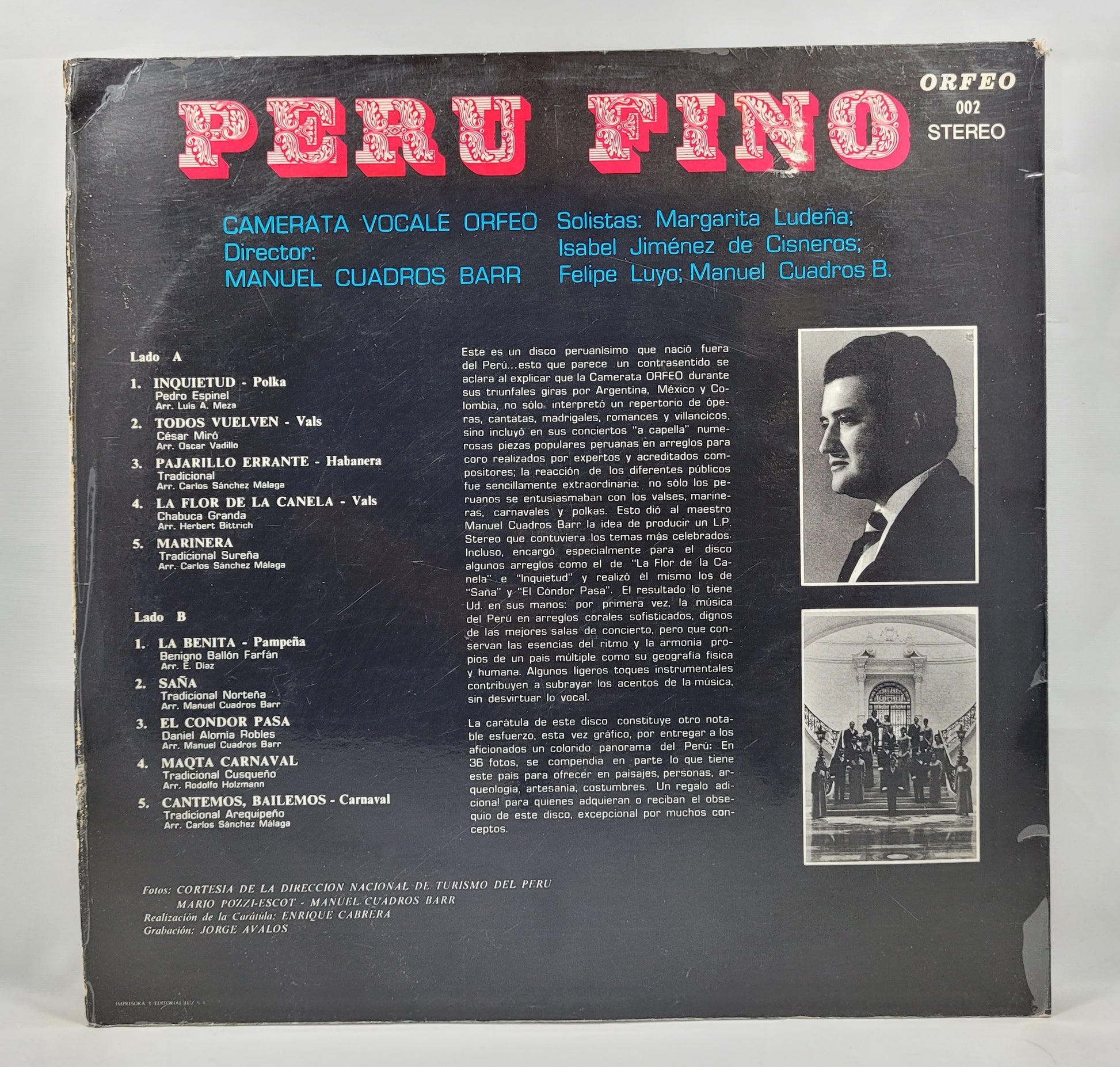 Camerata Vocale Orfeo - Perú Fino [1971 Used Vinyl Record LP]