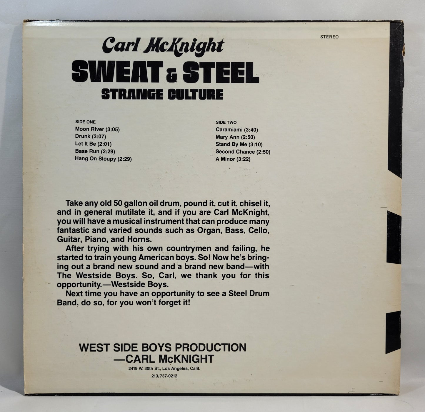 Carl McKnight - Sweat and Steel Strange Culture [Vinyl Record LP]