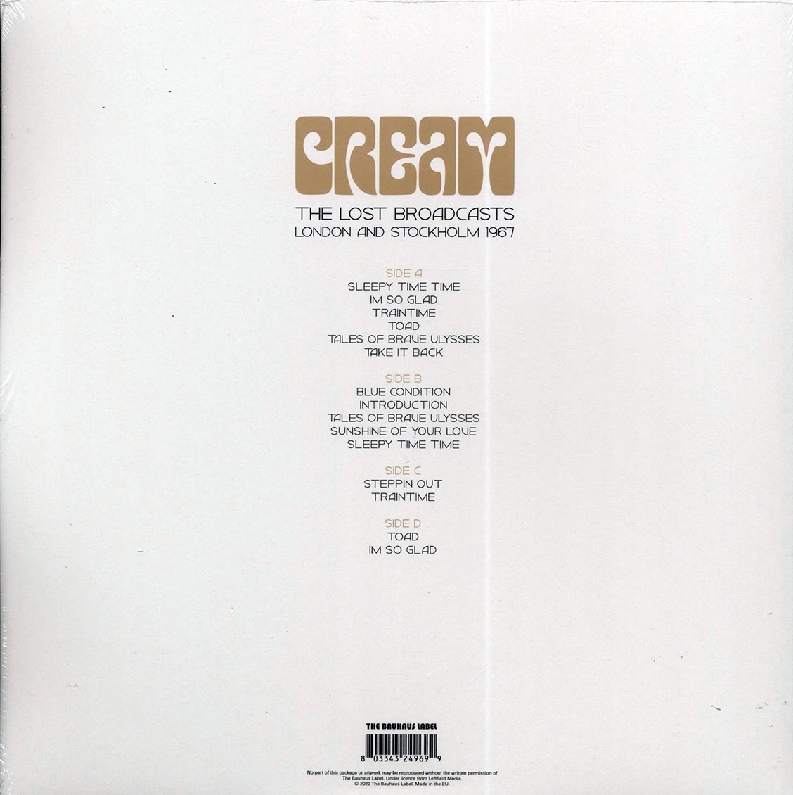 Cream - The Lost Broadcasts London and Stockholm 1967 [2020 Unoffcial] [New Double Vinyl Record LP]