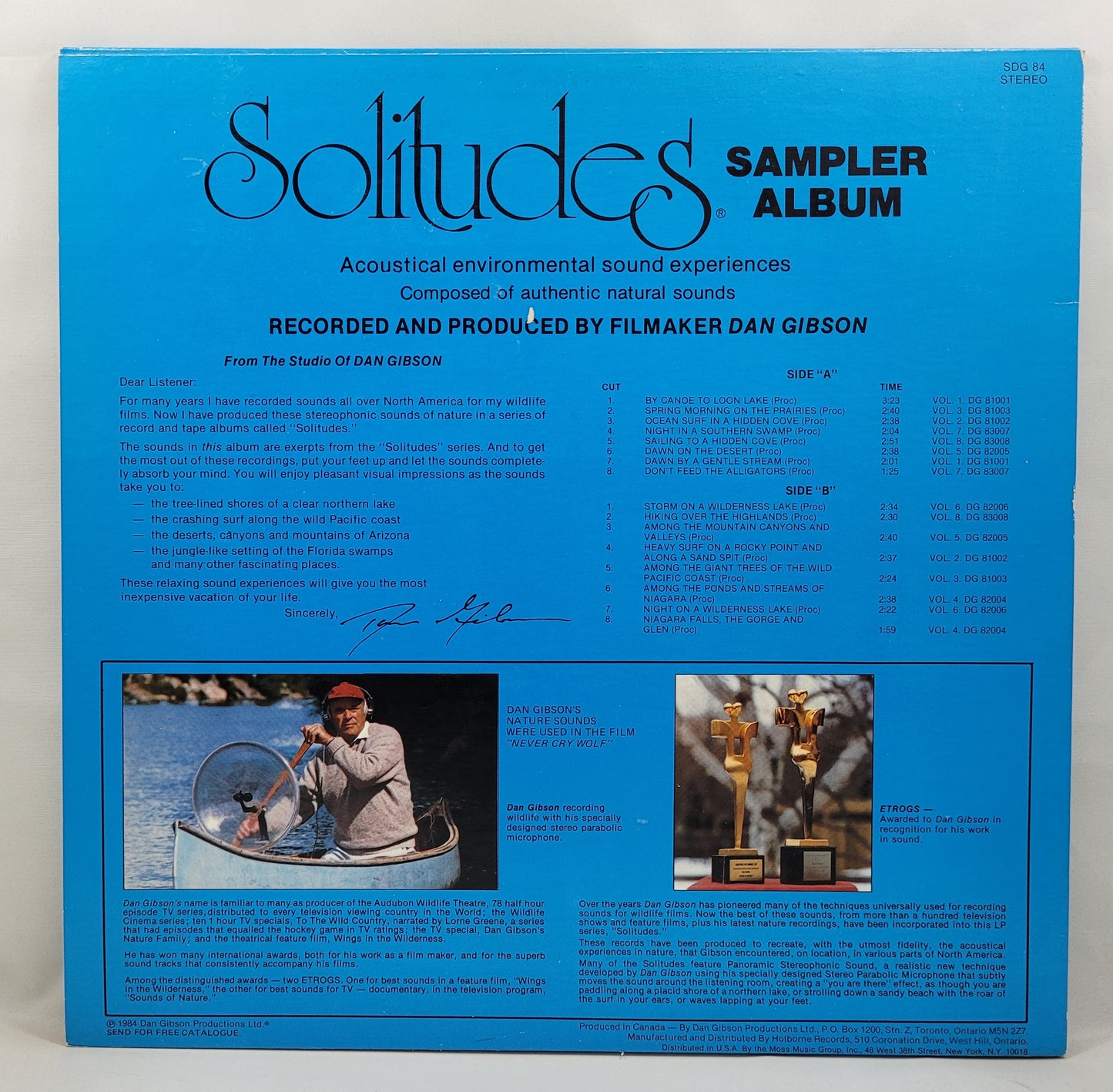 Dan Gibson - Solitudes Sampler [1984 Sampler] [Used Vinyl Record LP]