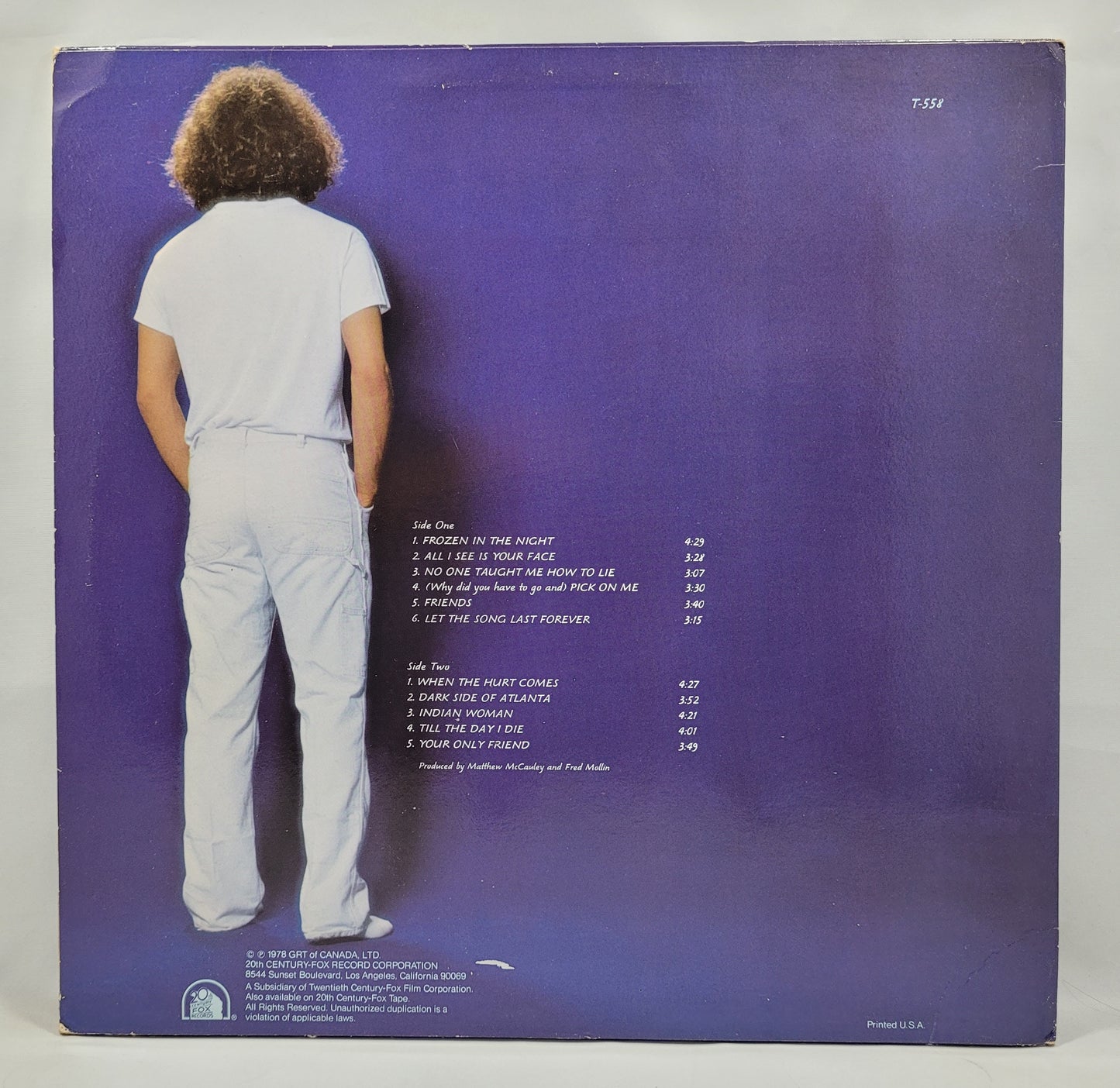 Dan Hill - Frozen in the Night [1978 Used Vinyl Record LP]