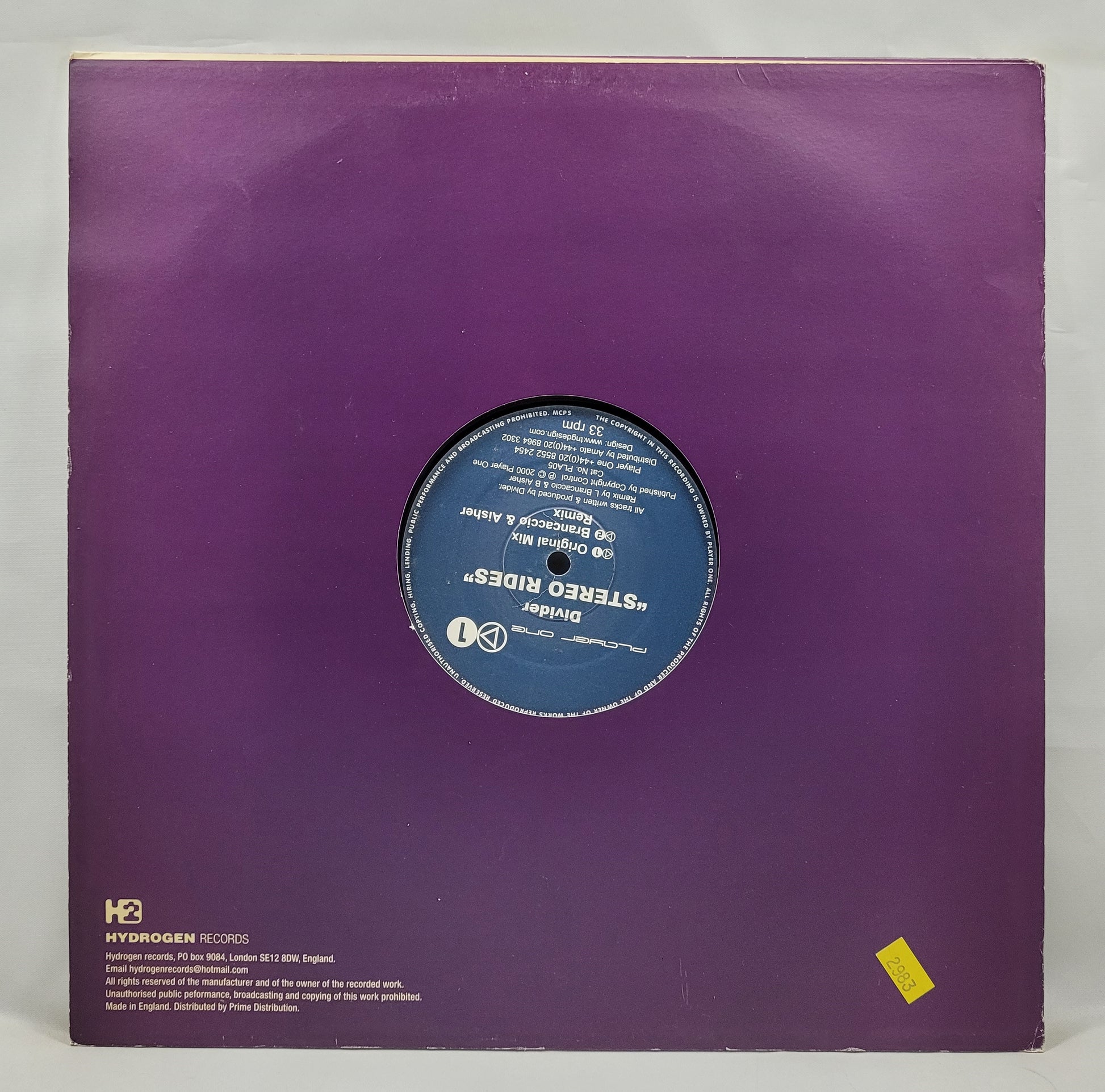 Divider - Stereo Rides [2001 Used Vinyl Record 12" Single]