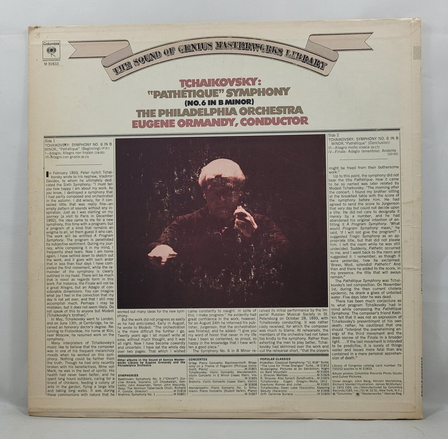 Eugene Ormandy - "Pathetique" Symphony (No. 6 in B Minor) [1973 Reissue] [[Used Vinyl Record LP]