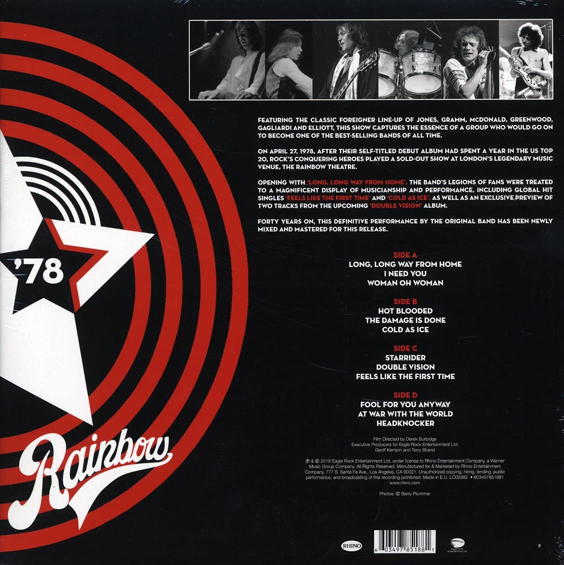Foreigner - Live at The Rainbow '78 [New Double Vinyl Record LP]