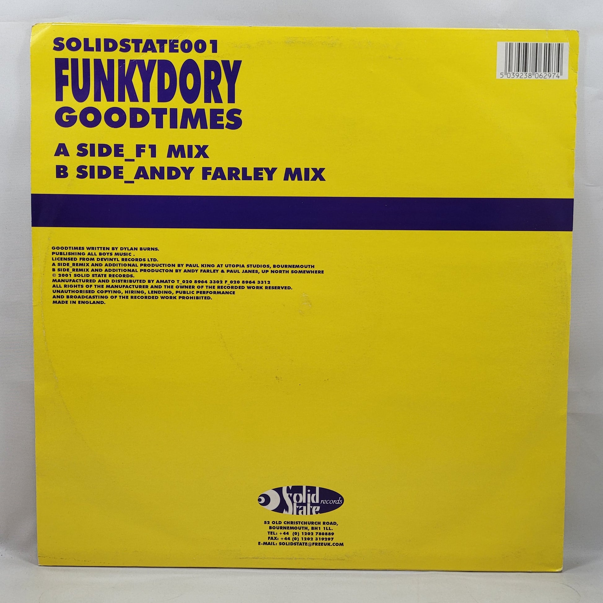 Funkydory - Goodtimes [2001 Reissue] [Used Vinyl Record 12" Single]