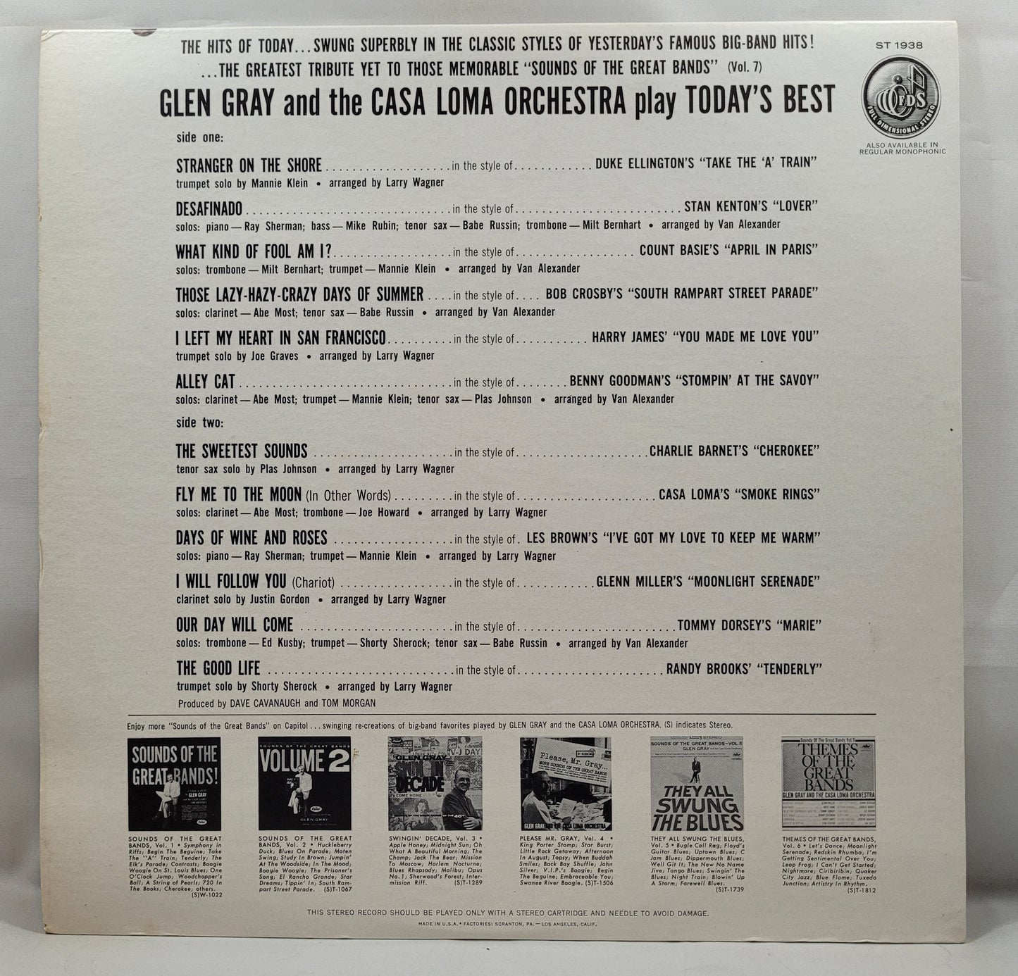 Glen Gray and The Casa Loma Orchestra - Today's Best [Vinyl Record LP]