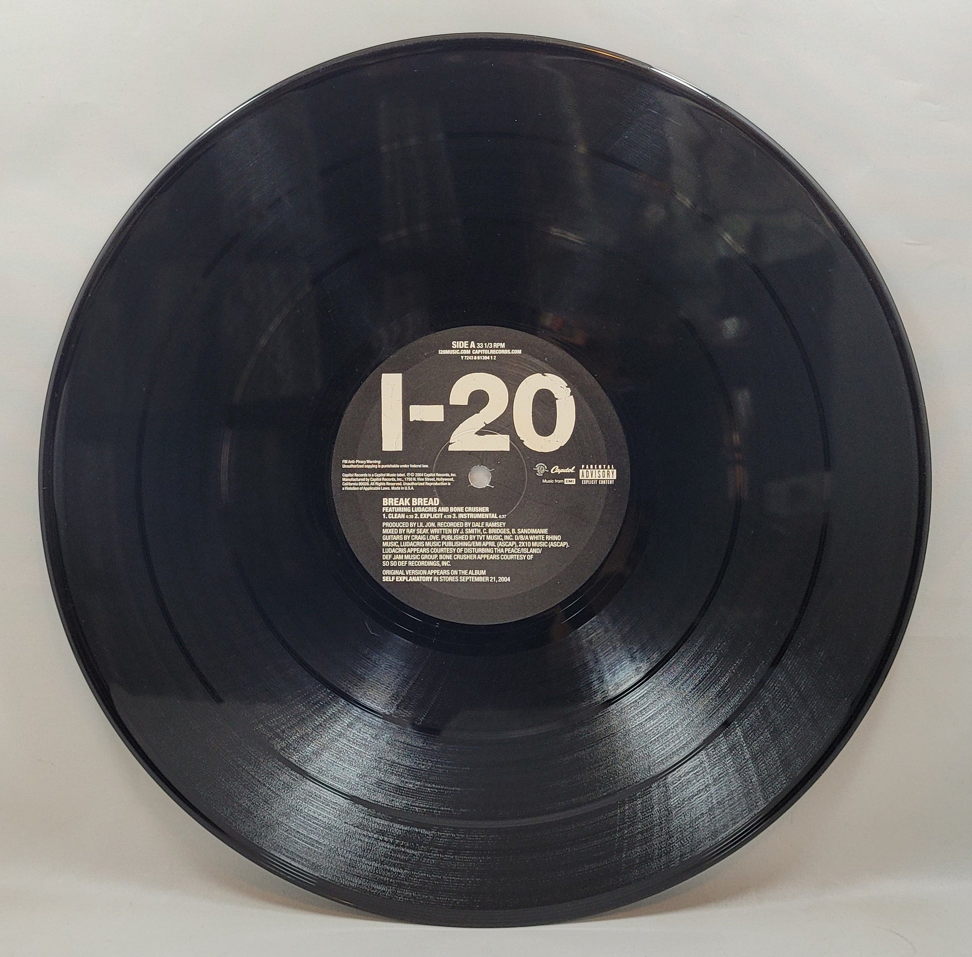 I-20 Feat. Ludacris & Bone Crusher - Break Bread [2004 Used Vinyl Record 12" Single]