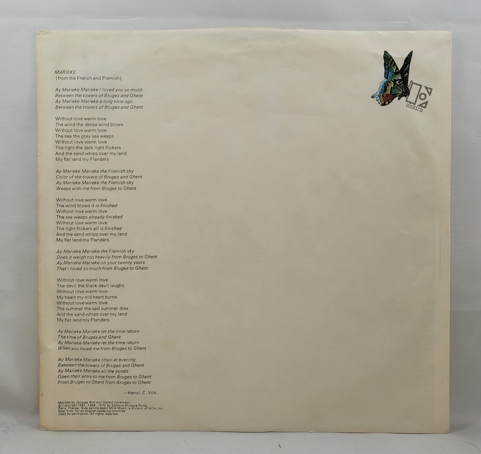 Judy Collins - Whales and Nightingales [1970 Used Vinyl Record LP]