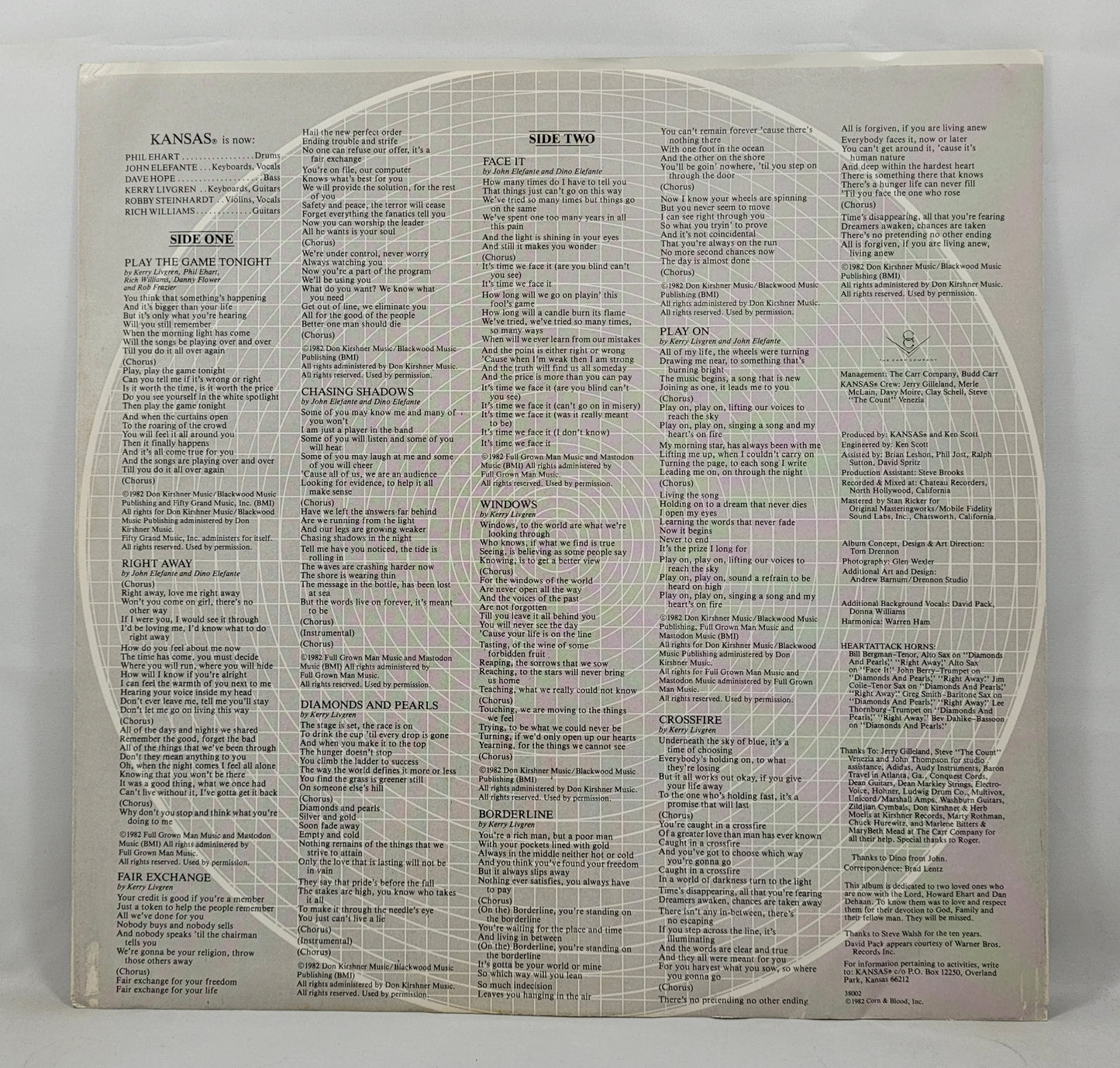 Kansas - Vinyl Confessions [1982 Carrollton Pressing] [Used Vinyl Record LP] [C]