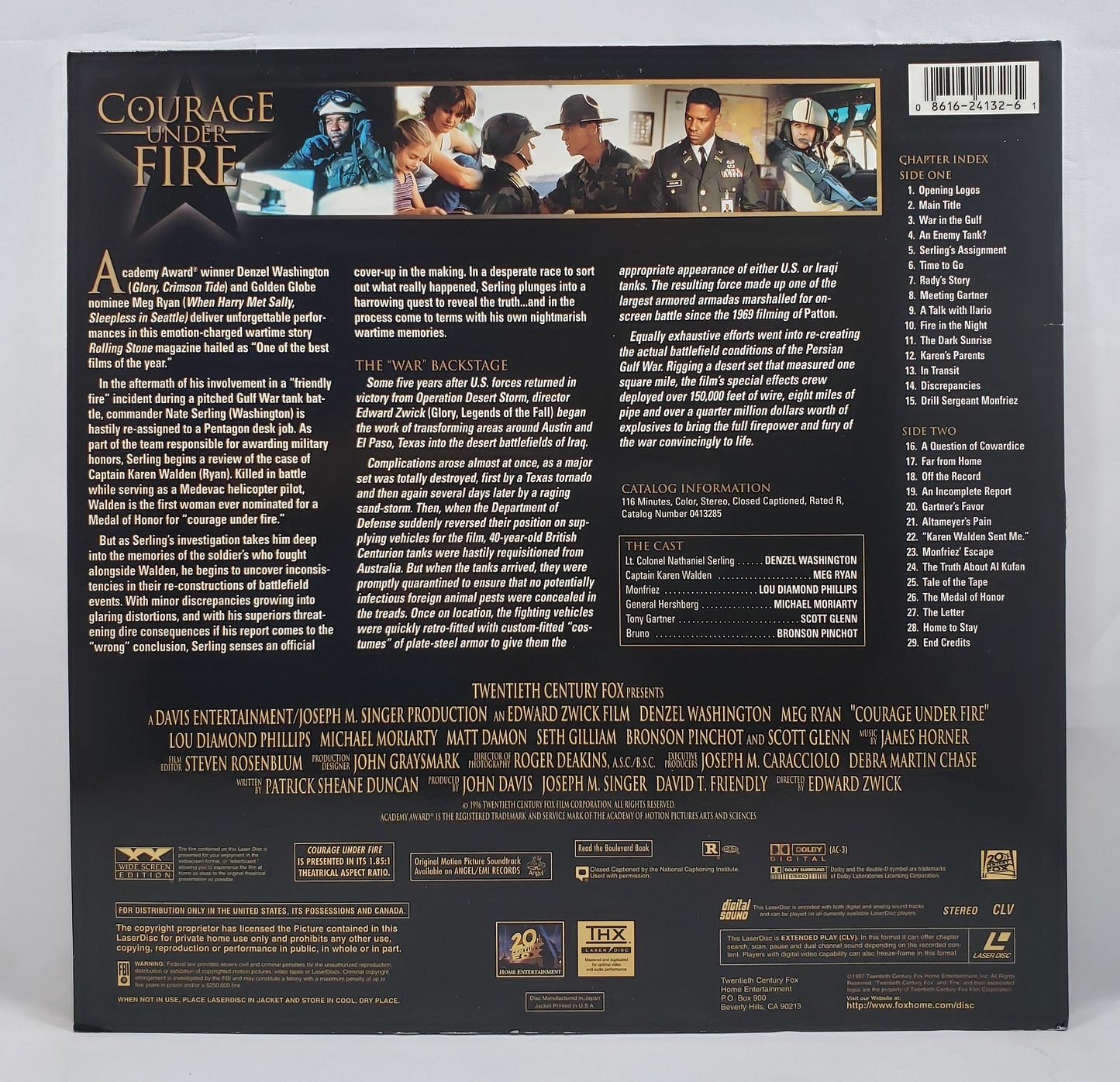 Courage Under Fire (1996 Danzel Washington, Meg Rayn, Lou Diamond Phillips) [Used LaserDisc]