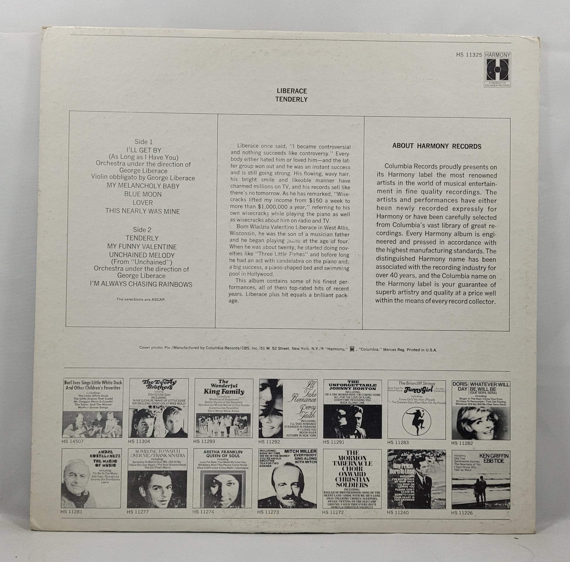 Liberace - Tenderly [1969 Used Vinyl Record LP]