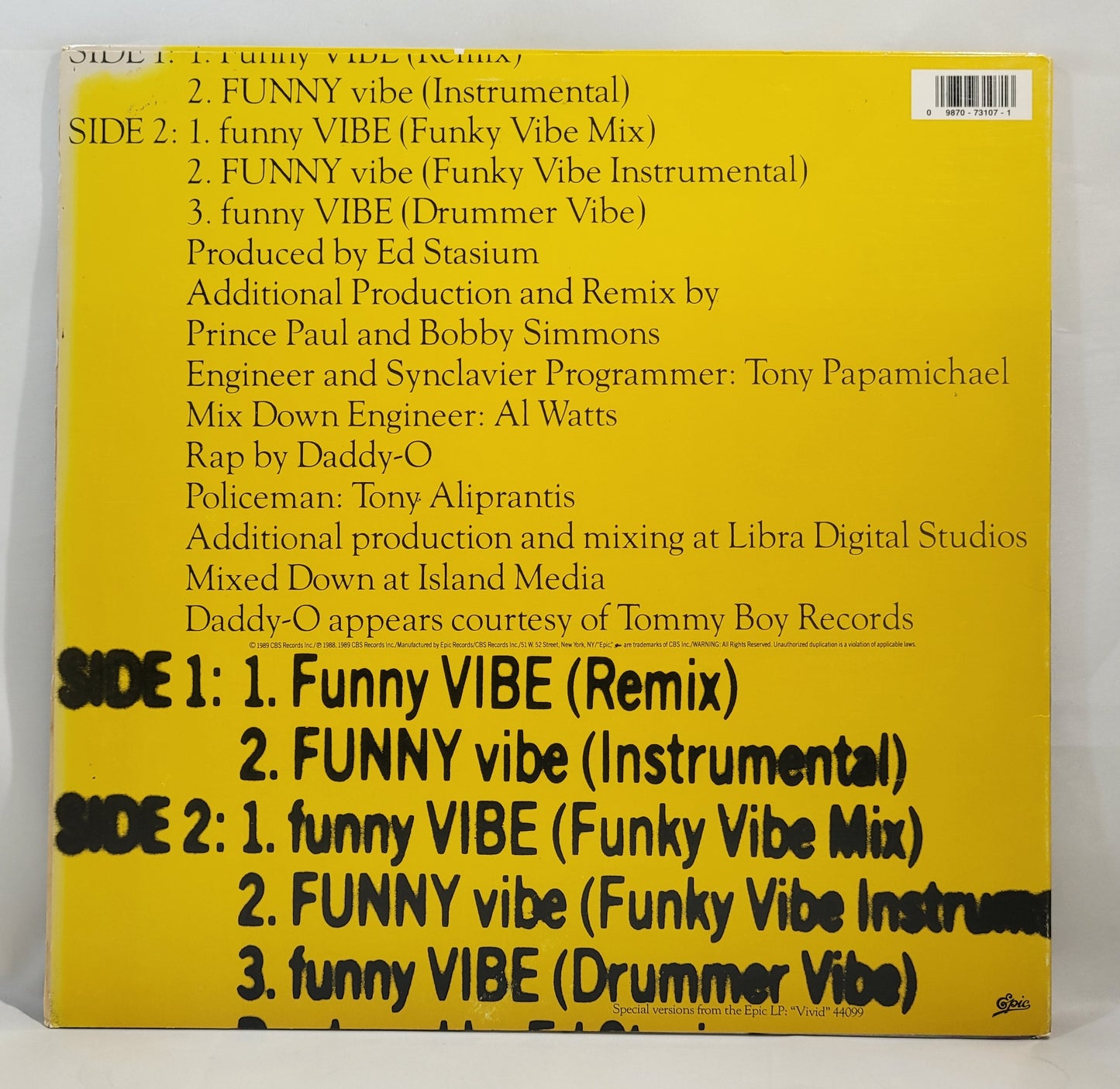 Living Colour - Funny Vibe [1989 Used Vinyl Record 12" Single]