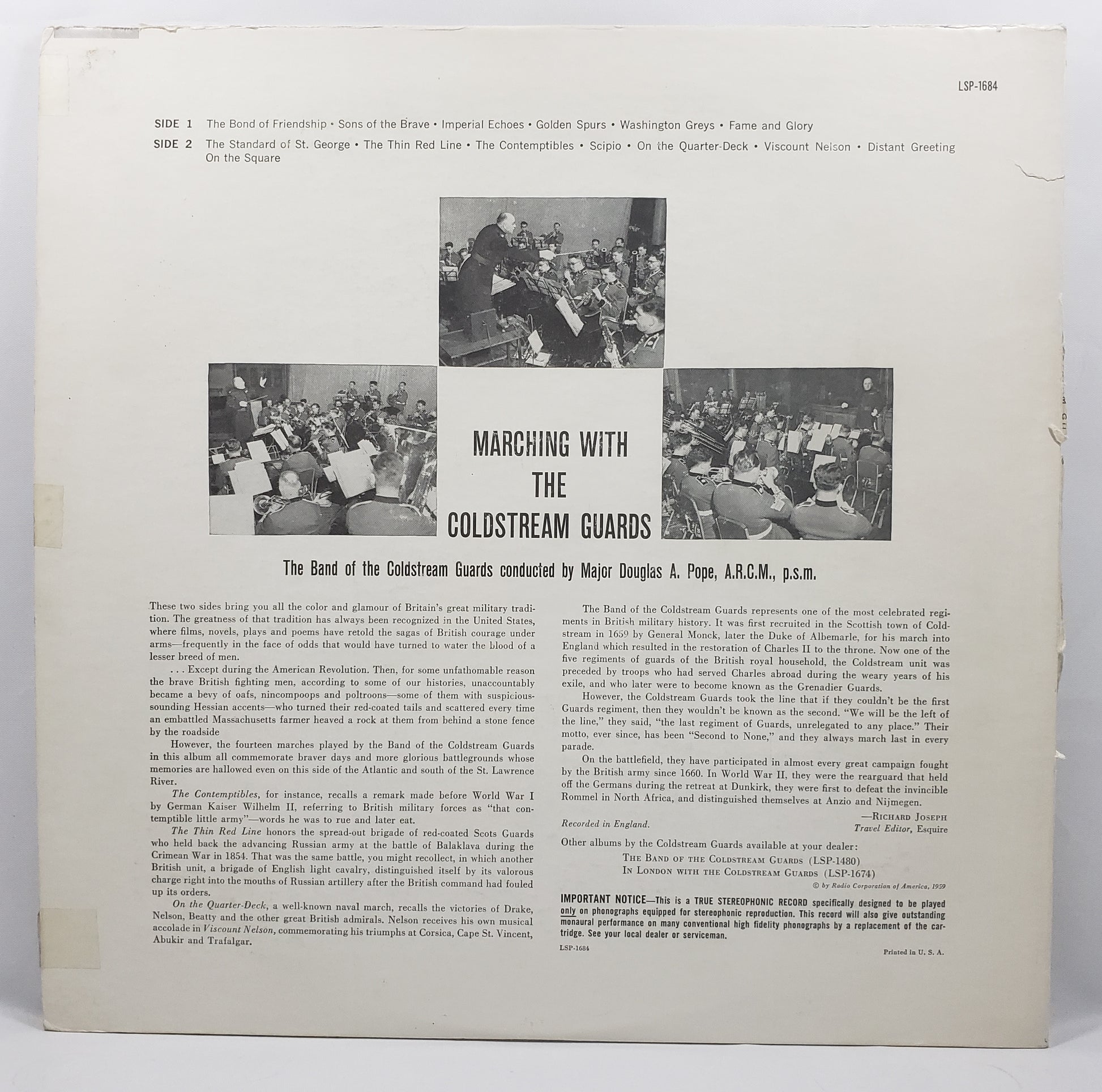 Coldstream Guards - Marching With The Coldstream Guards [1959 Used Vinyl Record]