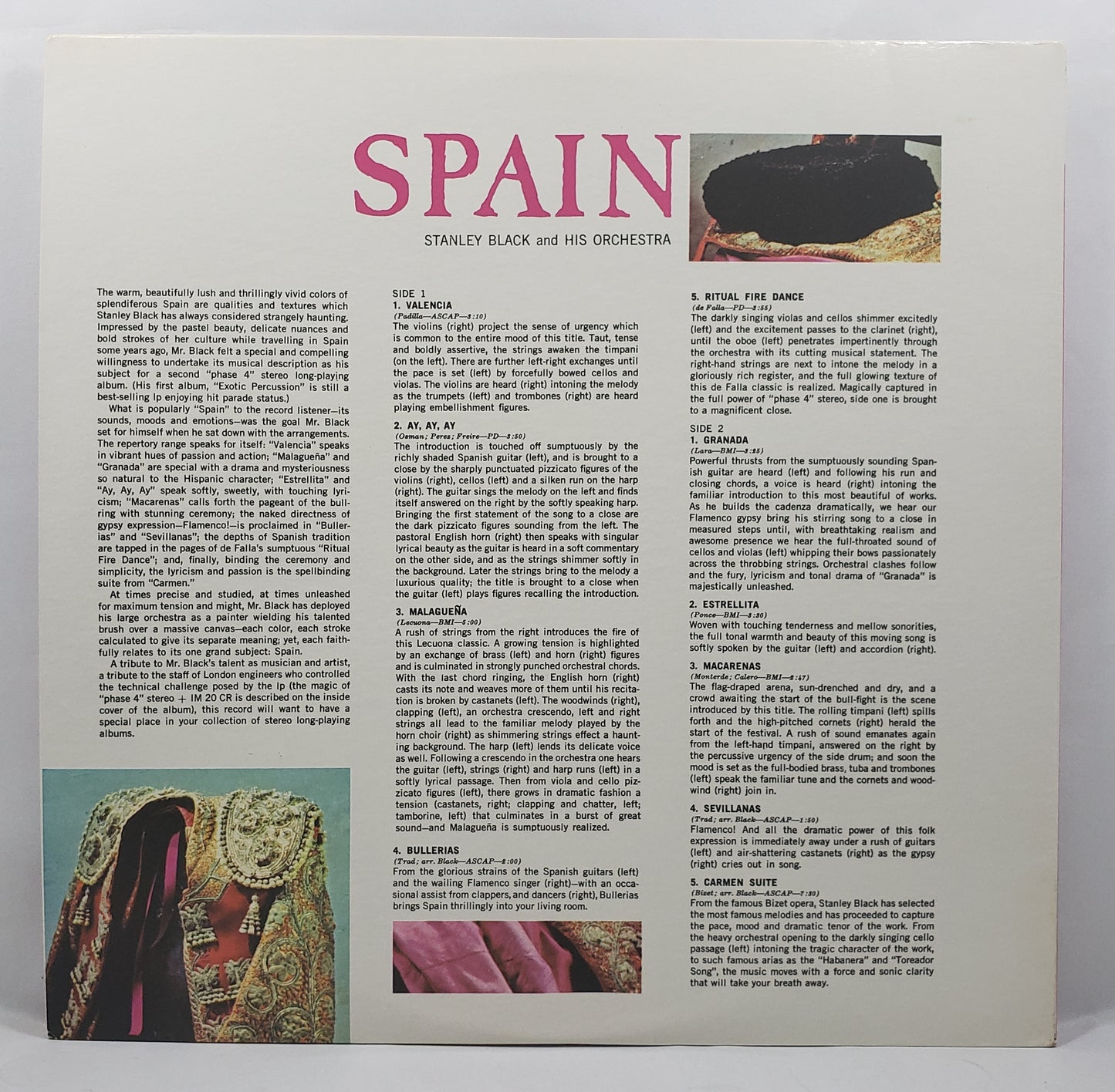 Stanley Black and His Orchestra - Spain [1961 Phase 4] [Used Vinyl Record LP]