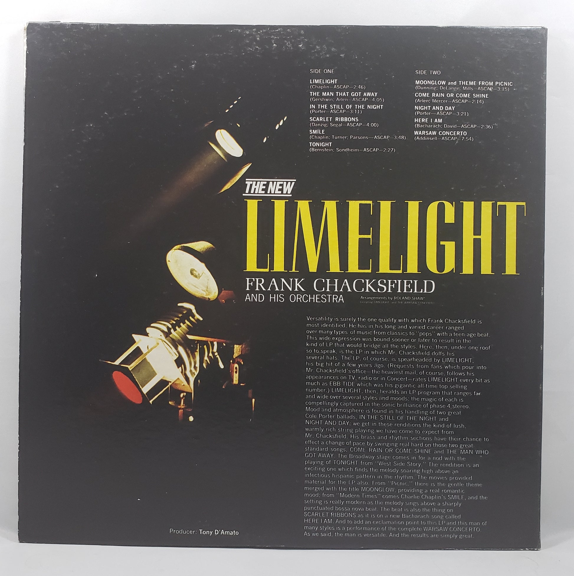 Frank Chacksfield & His Orchestra - The New Limelight [1965 Phase 4] [Used Vinyl Record LP]