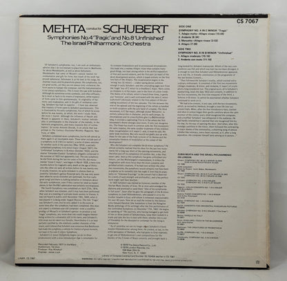 Zubin Mehta - Schubert [1979 Used Vinyl Record LP]