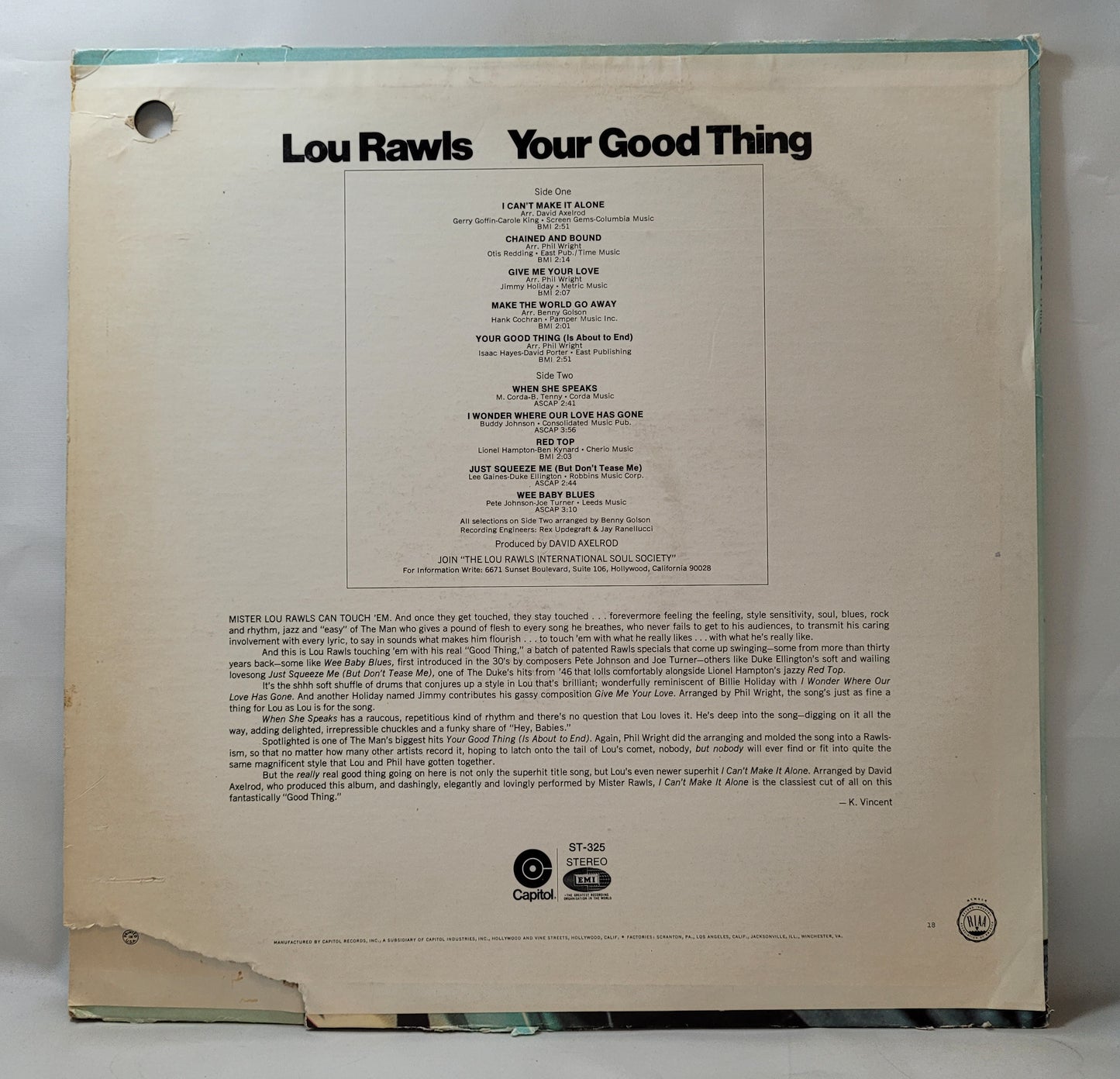 Lou Rawls - Your Good Thing [Vinyl Record LP]
