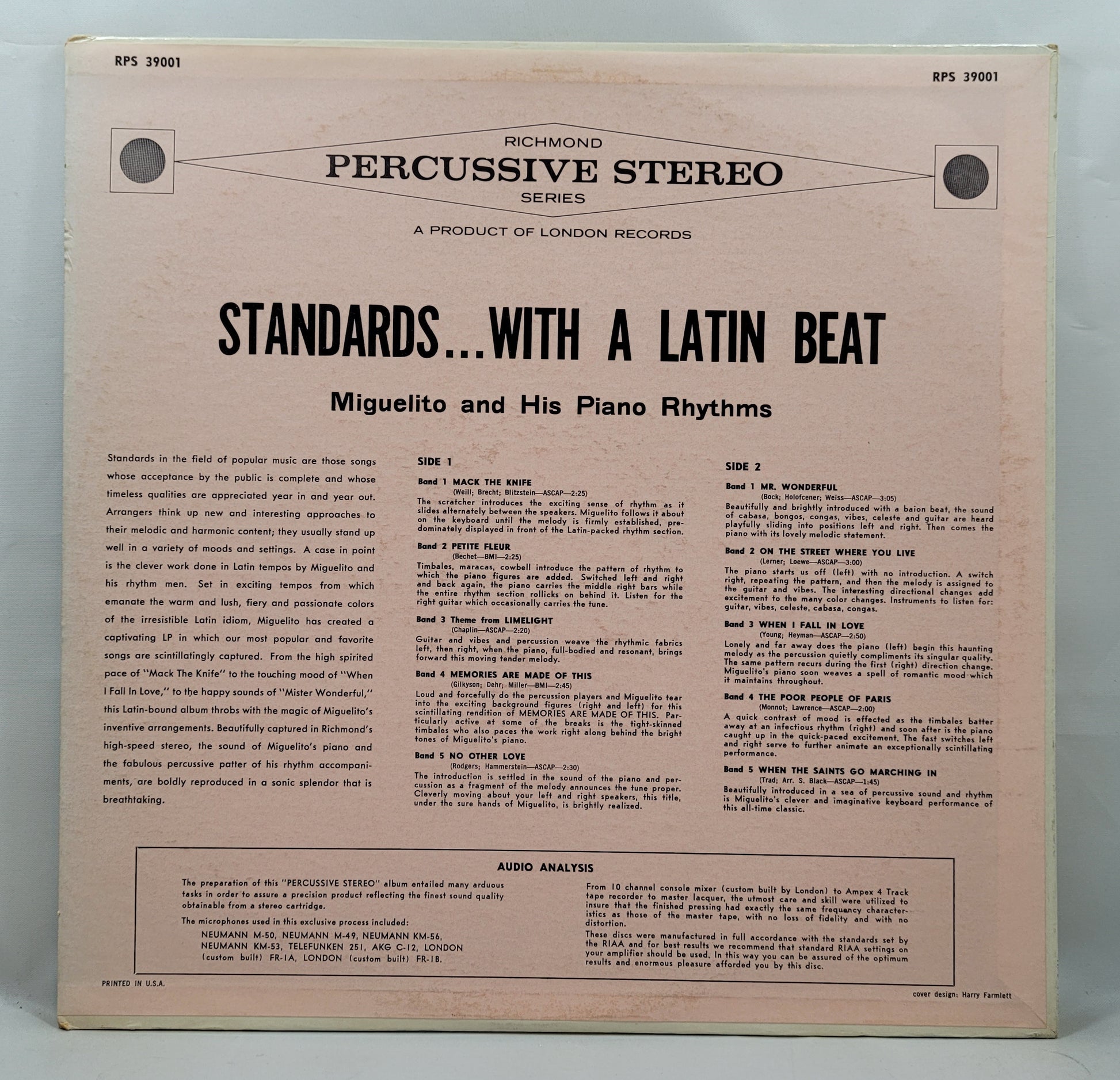 Miguelito and His Piano Rhythms - Standards...With a Latin Beat [Used Vinyl Record LP]