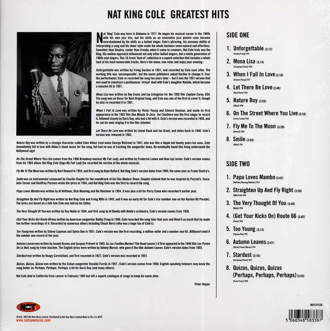 Nat King Cole - Greatest Hits [2022 Compilation 180G Blue] [New Vinyl Record LP]