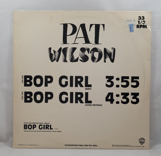 Pat Wilson - Bop Girl [1983 Promo] [Used Vinyl Record 12" Single]