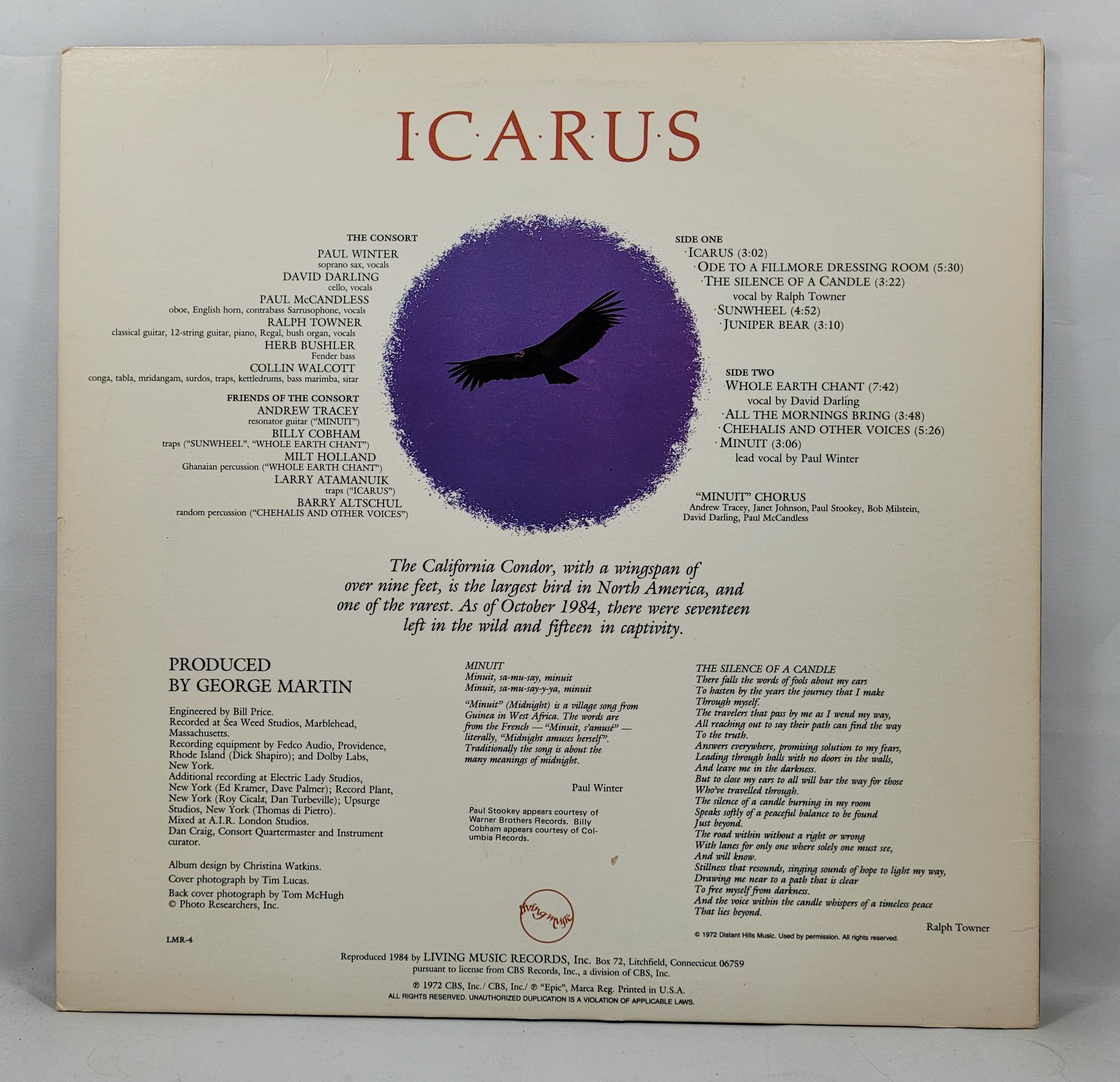 Paul Winter / The Winter Consort - Icarus [1984 Reissue] [Used Vinyl Record LP]