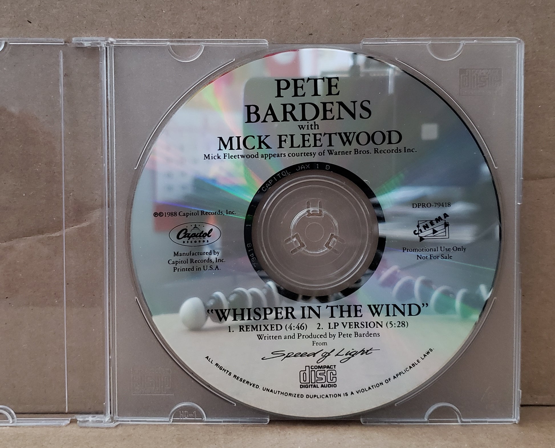 Pete Bardens With Mick Fleetwood - Whisper in the Mind [1988 Promo] [Used CD Single]