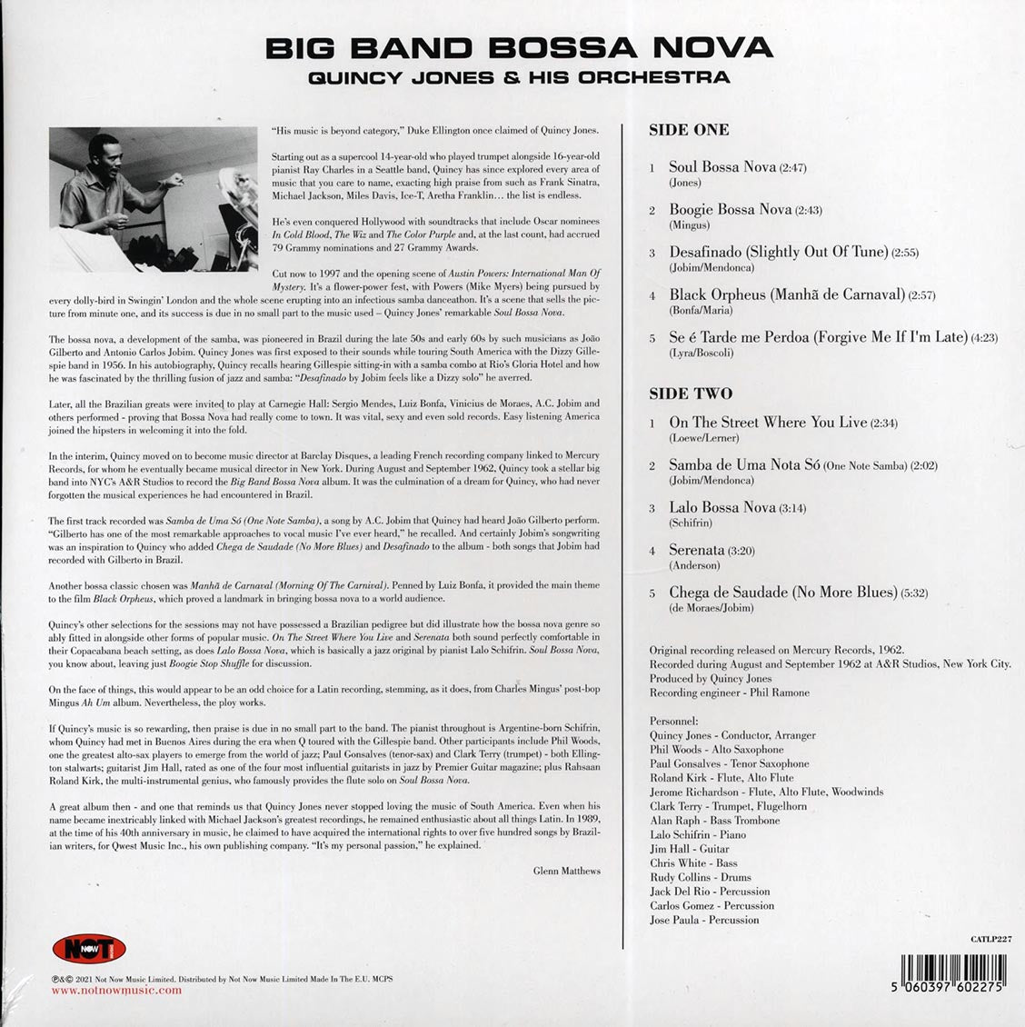 Quincy Jones & His Orchestra - Big Band Bossa Nova [2022 Reissue 180G] [New Vinyl Record LP]