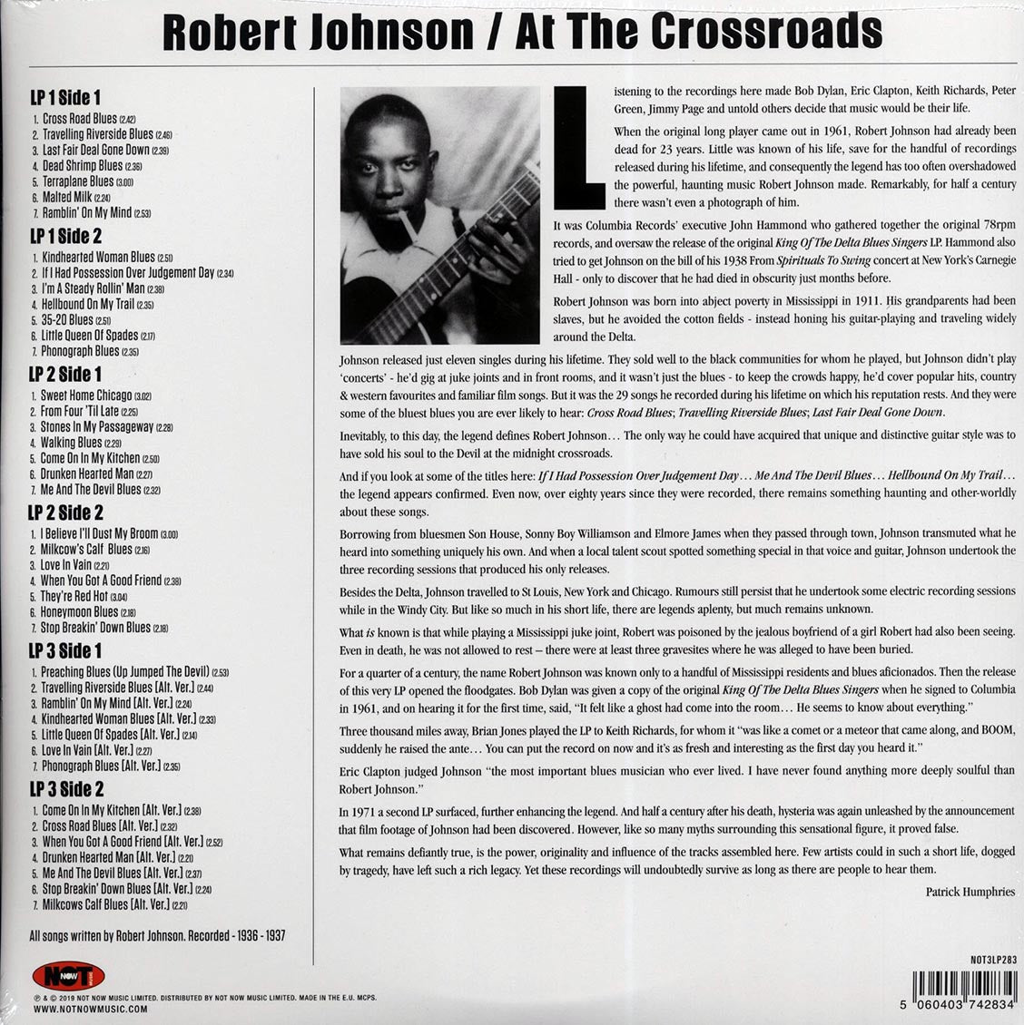 Robert Johnson - At the Crossroads [2019 180G Clear] [New Triple Vinyl Record LP]