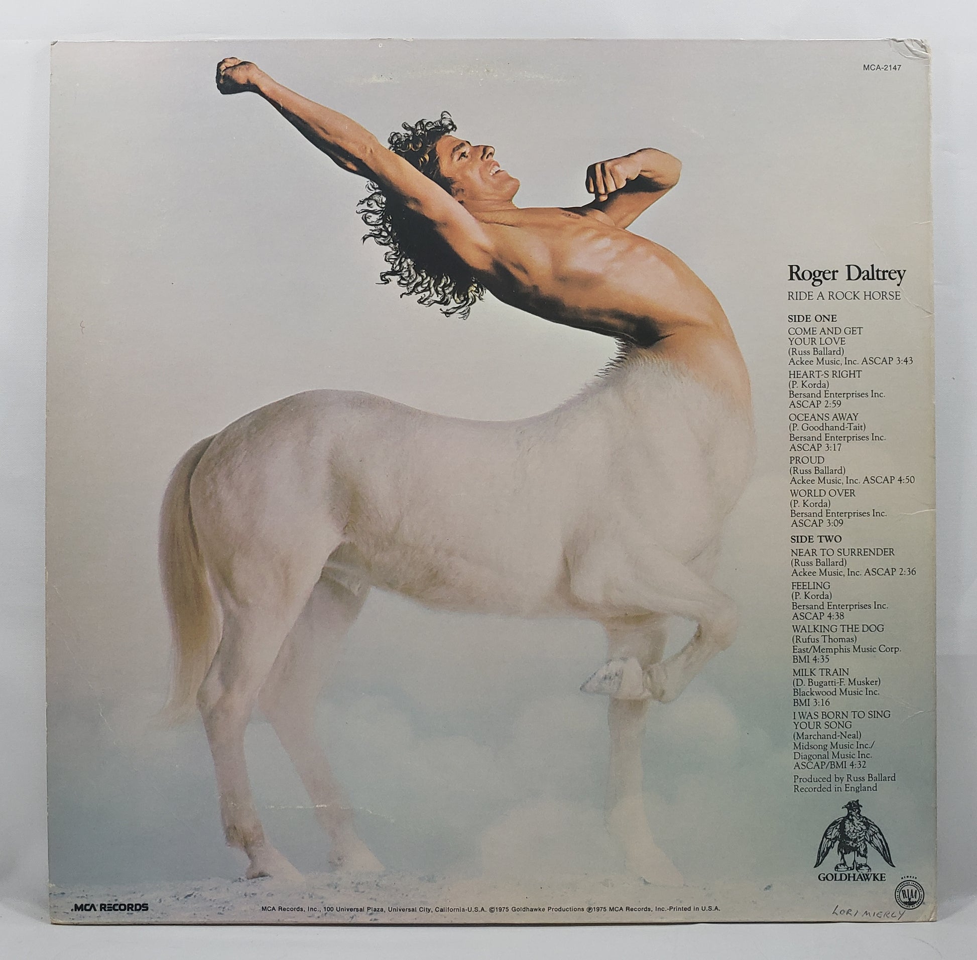 Roger Daltrey - Ride a Rock Horse [1975 Pinckneyville] [Used Vinyl Record LP]