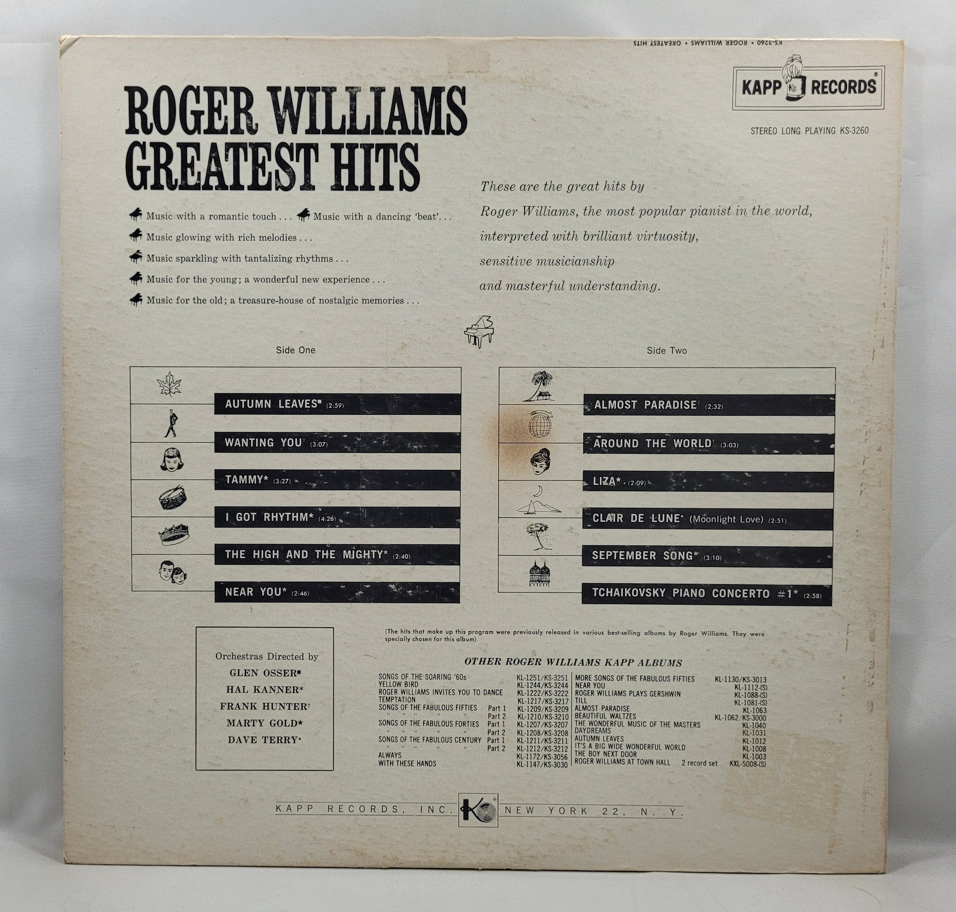 Roger Williams - Greatest Hits [1961 Compilation] [Used Vinyl Record LP]