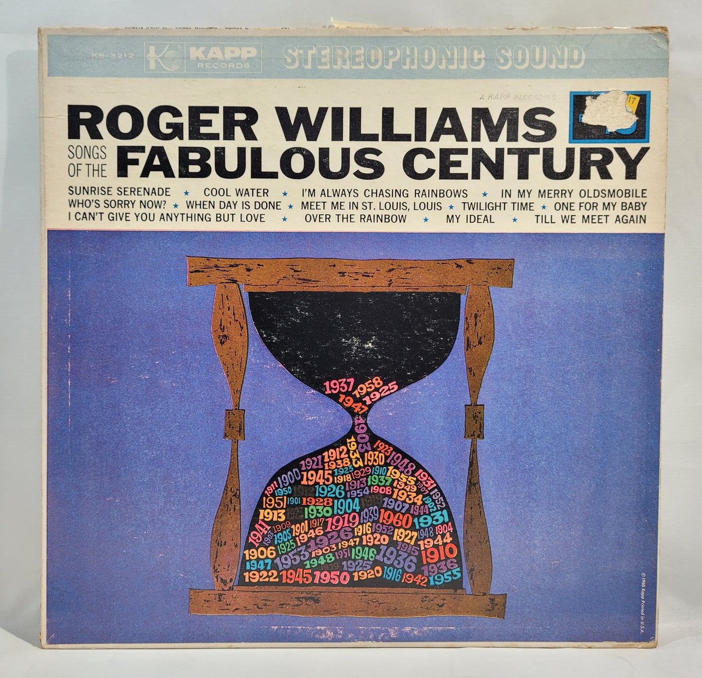 Roger Williams - Songs of the Fabulous Century Part 2 [1960 Used Vinyl Record LP]