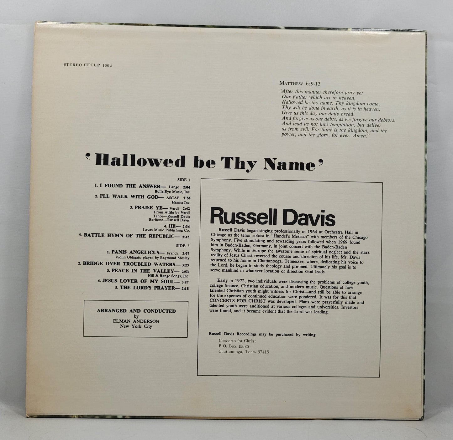 Russell Davis - Hallowed Be Thy Name [Used Vinyl Record LP]